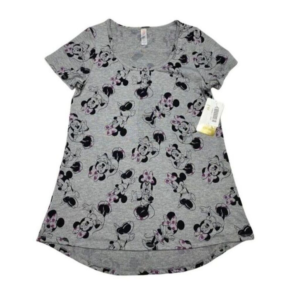 LuLaRoe‎ Classic T Disney Minnin Mouse Gray Black XXS NEW